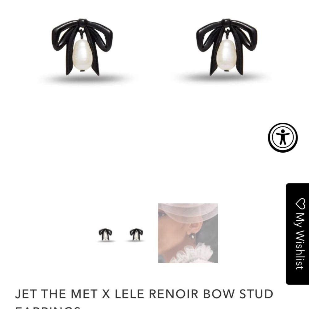 Jet The MET x lele sadoughi  Renoir bow stud earrings